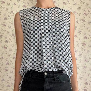 Geometric Print Sleeveless Blouse